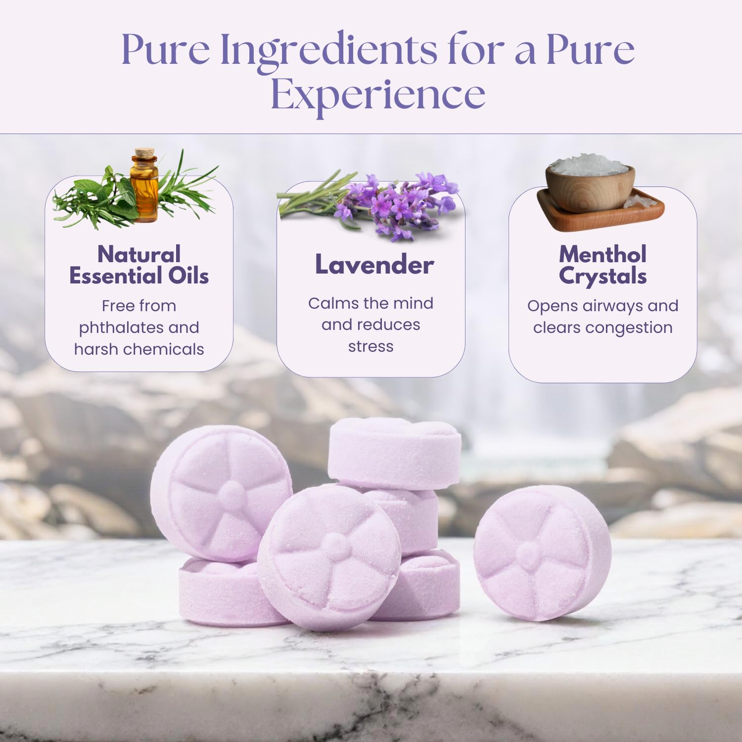 TLG Slumbers Shower Steamers – Lavender & Menthol, USA Made, 7 Pack