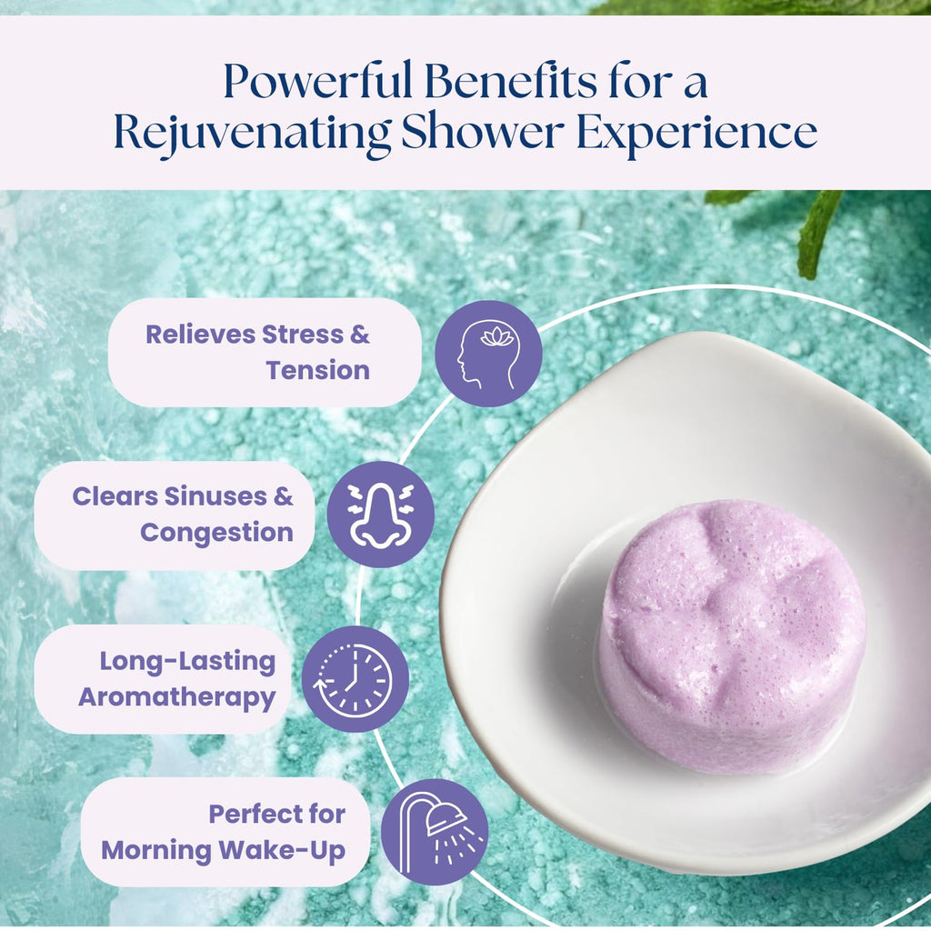 TLG Slumbers Shower Steamers – Lavender & Menthol, USA Made, 7 Pack