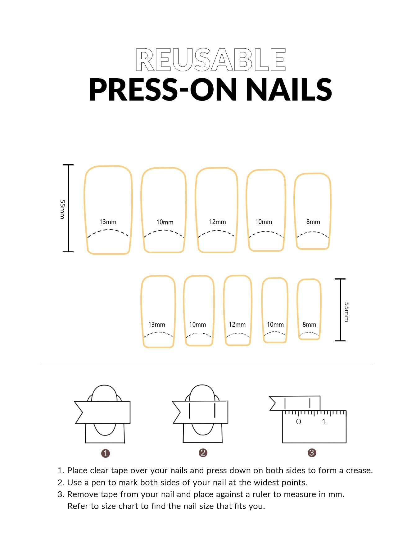 Tmani 10pc Extra Long Handmade Press-On Nails – Square Glitter Diamond Decor