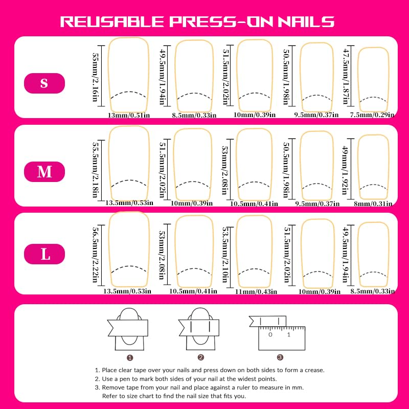 Tmani 10pc Extra-Long Handmade Press-On Nails – Square Glitter Crystal, Purple Case