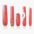 Tmani 10pc Extra Long Handmade Press-On Nails – Diamond Glitter, Ballet Square
