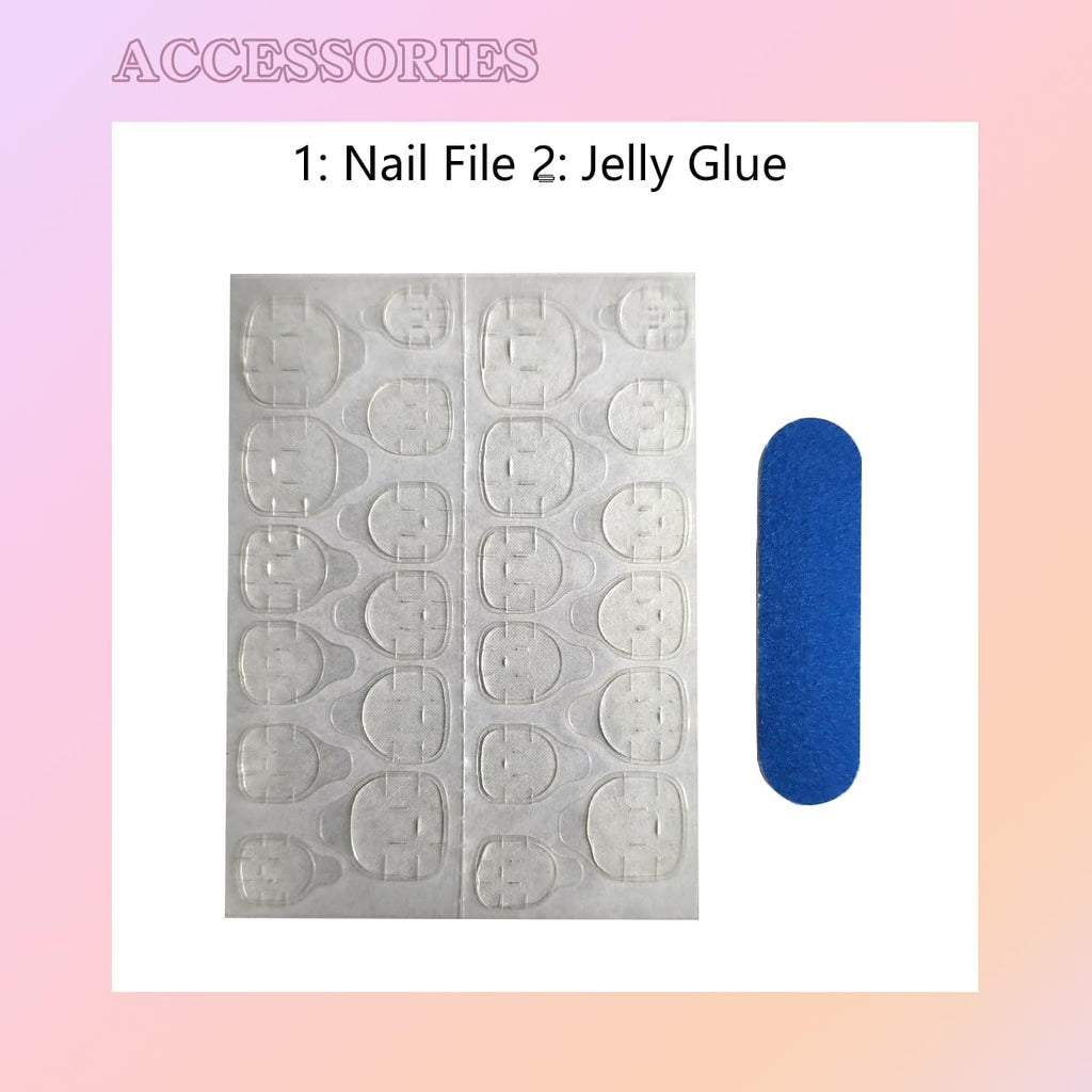 Tmani 10pc Extra-Long Handmade Press-On Nails – Square Glitter Crystal, Purple Case