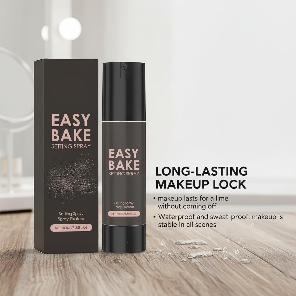 TMIYO Easy Bake Setting Spray – Waterproof & Oil-Control, 16H Hold, Matte Finish (100ml)