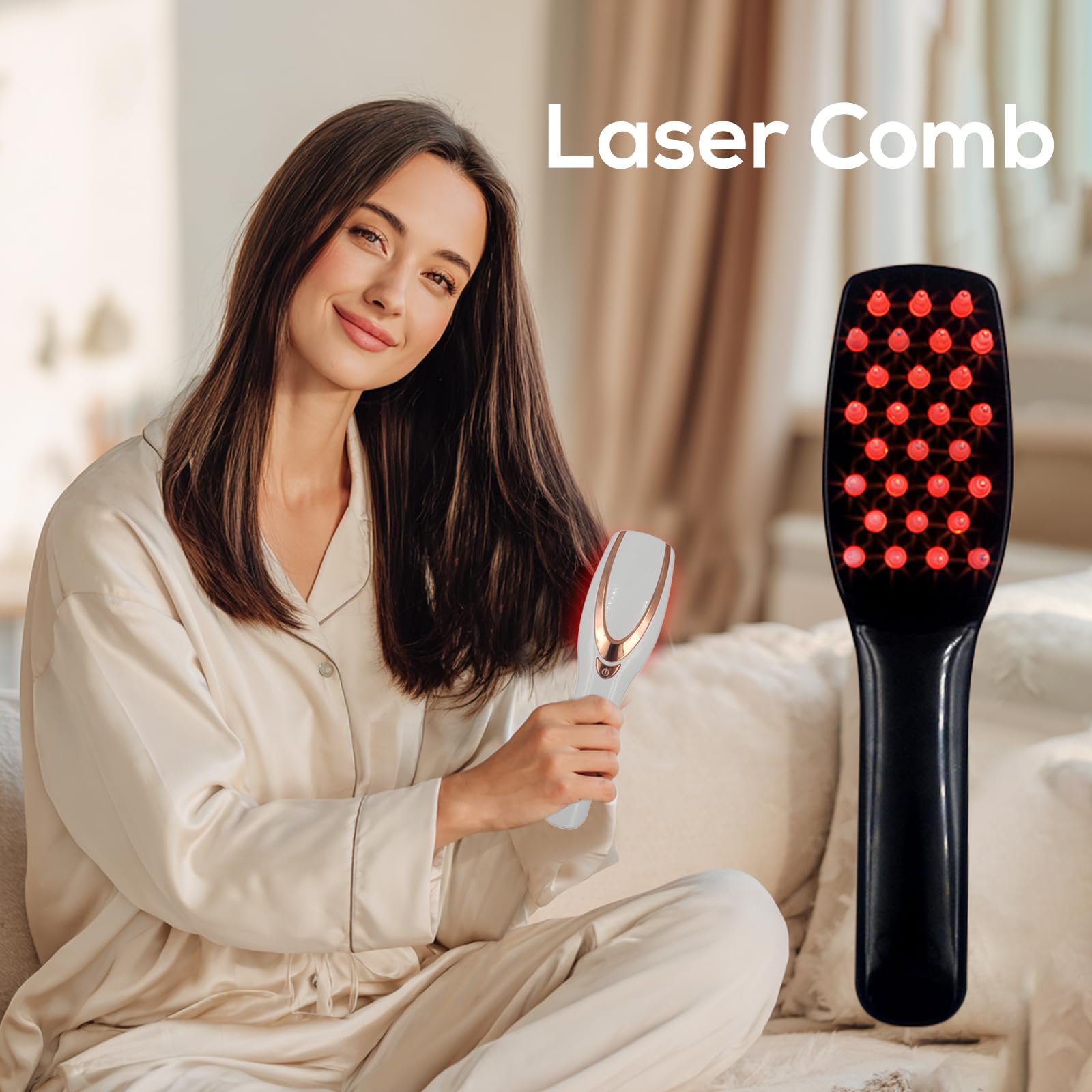 TMOSSO Laser Therapy Hair Growth Comb – Handheld Low-Level Laser Therapy Device for Scalp