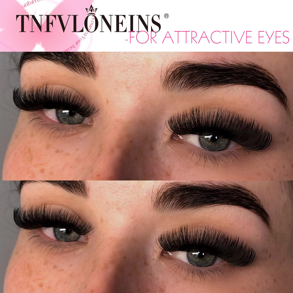TNFVLONEINS Fluffy Lash Extension Kit 60D/80D/100D – 300Pcs with Bond & Seal and Tweezers