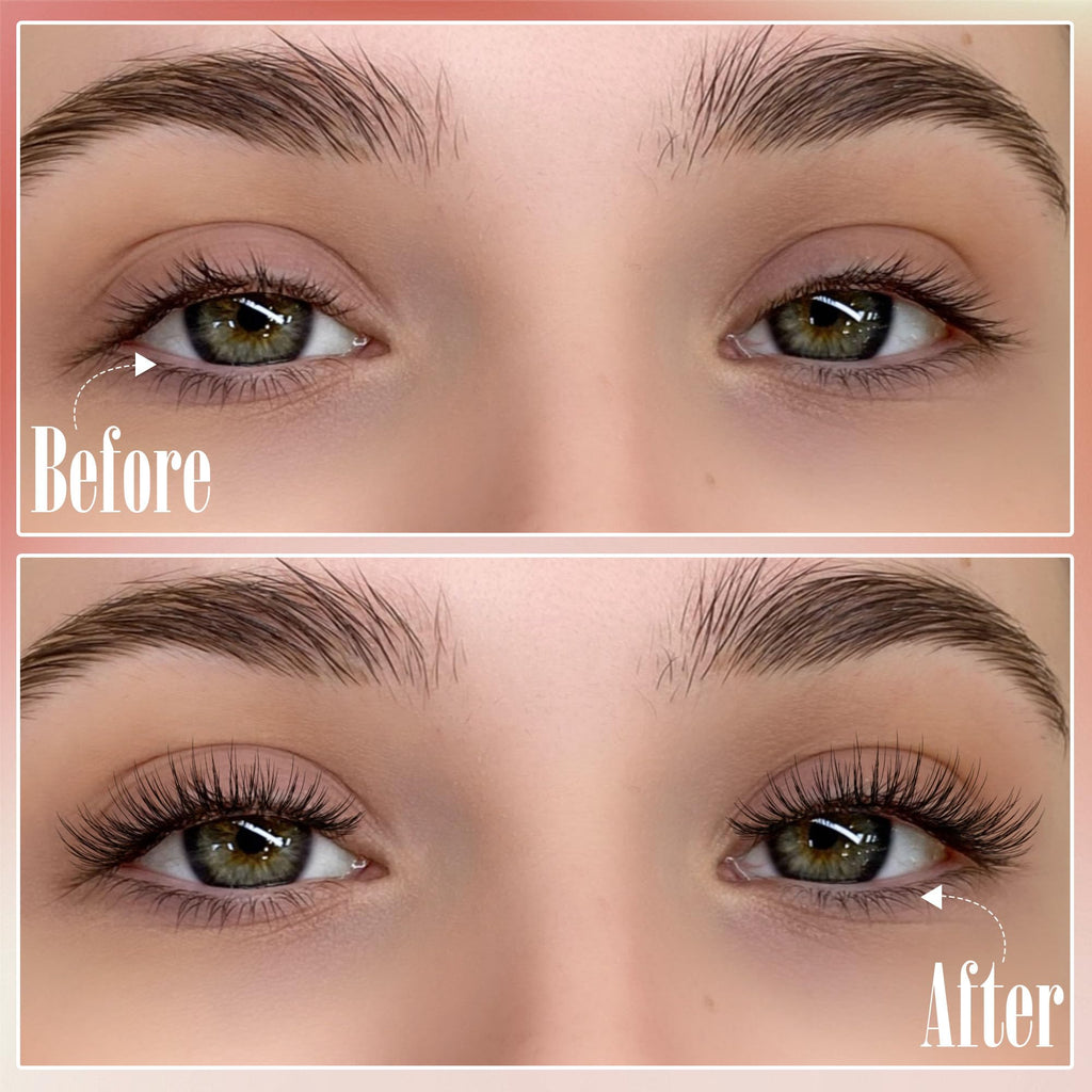 TNFVLONEINS Magnetic Eyelashes with Applicator - No Glue or Eyeliner, Clear Band, Wispy Look