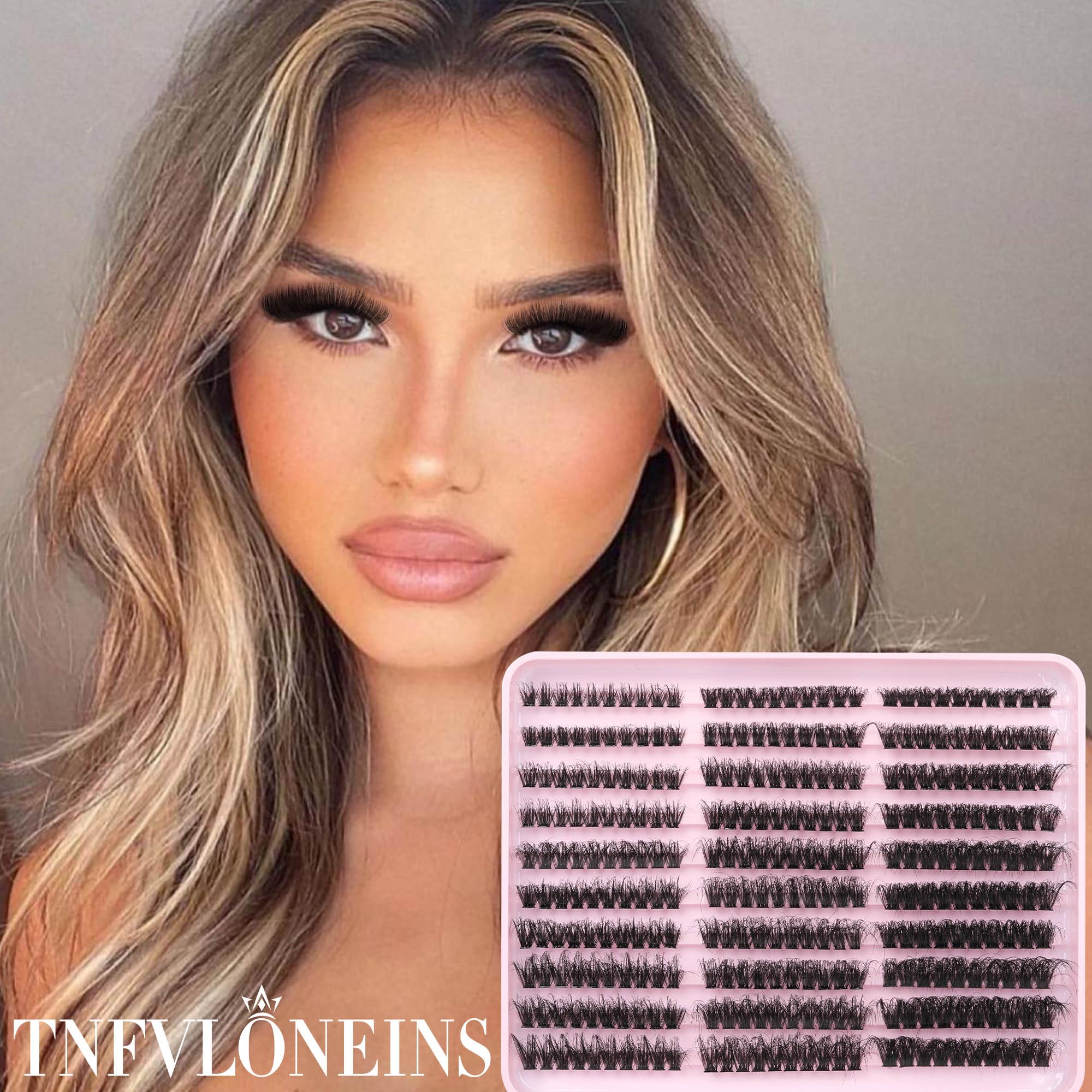 TNFVLONEINS Fluffy Lash Extension Kit 60D/80D/100D – 300Pcs with Bond & Seal and Tweezers