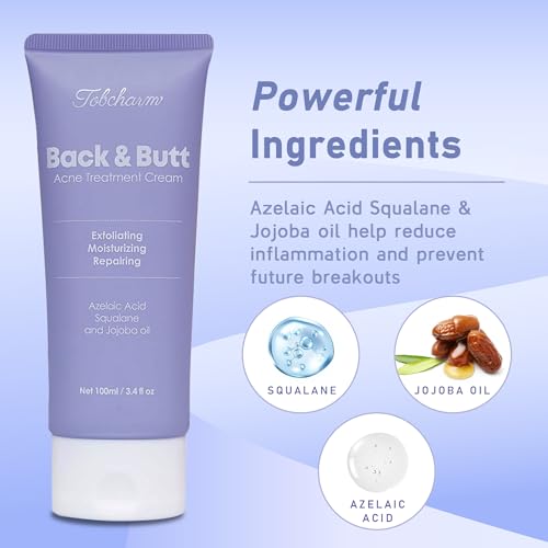 Tobcharm Butt Acne Clearing Treatment – Maximum Strength Body Cream for Back, Butt, Thigh & Chest