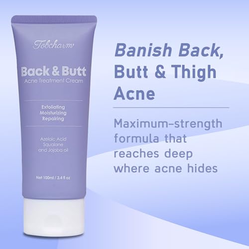 Tobcharm Butt Acne Clearing Treatment – Maximum Strength Body Cream for Back, Butt, Thigh & Chest