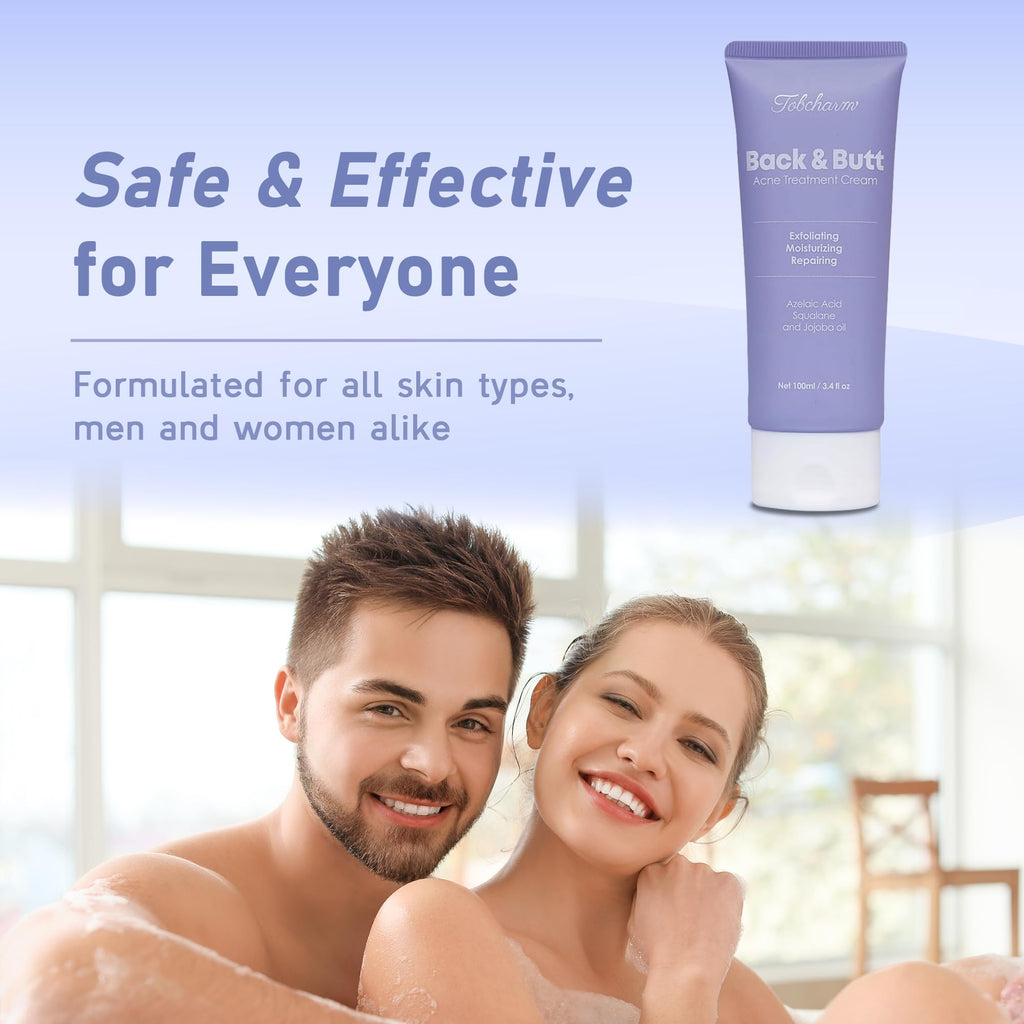 Tobcharm Butt Acne Clearing Treatment – Maximum Strength Body Cream for Back, Butt, Thigh & Chest