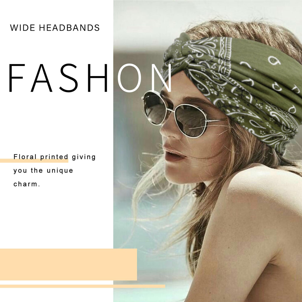 Tobeffect 7'' Extra Wide Boho Headbands for Women – Stretchy Headwraps & Hair Accessories