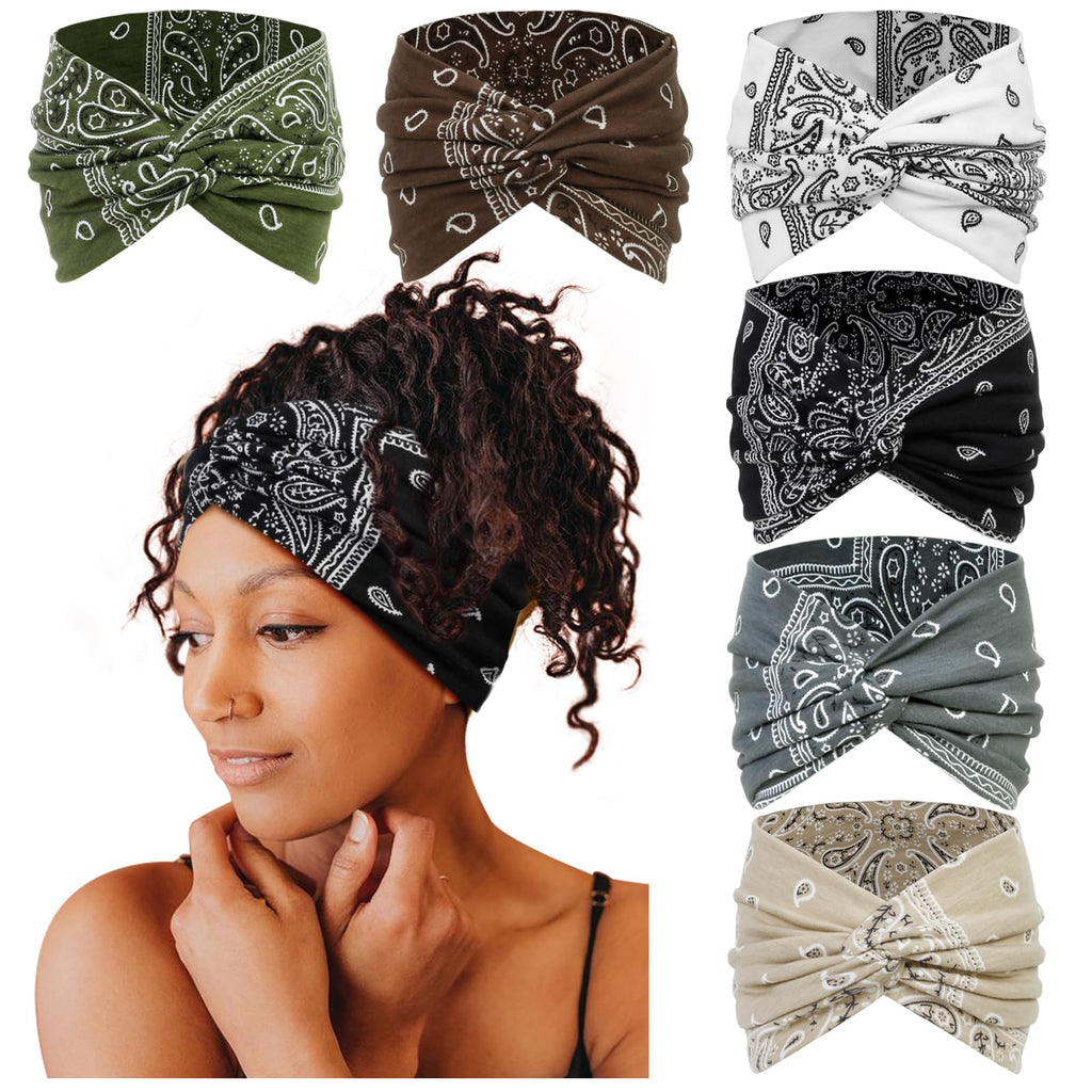 Tobeffect 7'' Extra Wide Boho Headbands for Women – Stretchy Headwraps & Hair Accessories