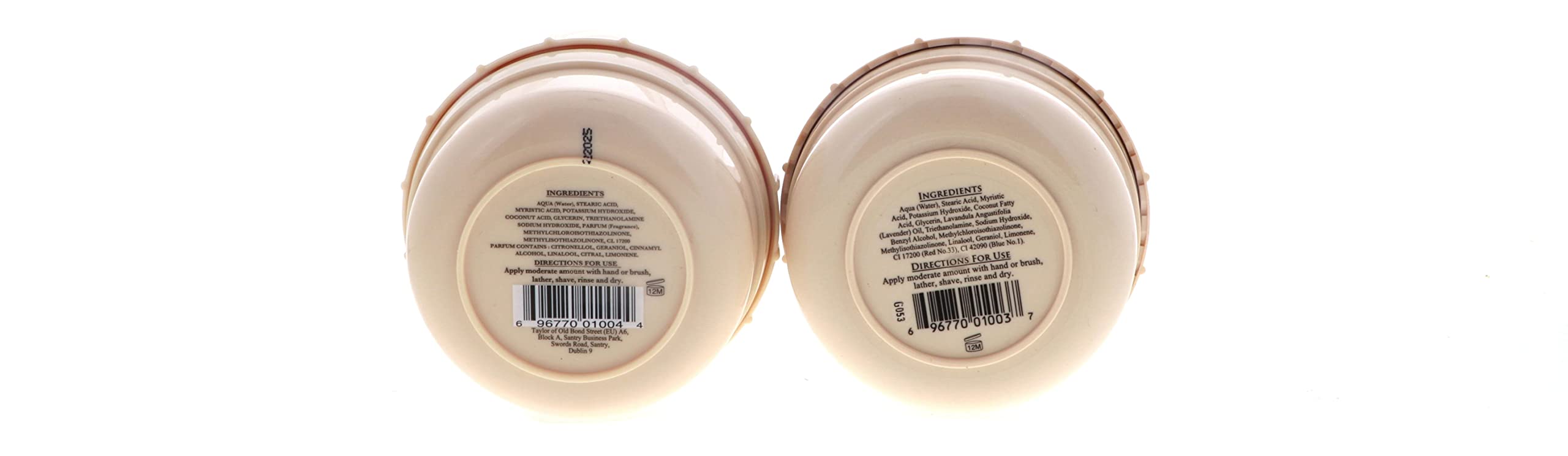 Tobs Taylor of Old Bond Street Shave Cream – 2 Pack (5.3 oz each) Rose & Lavender