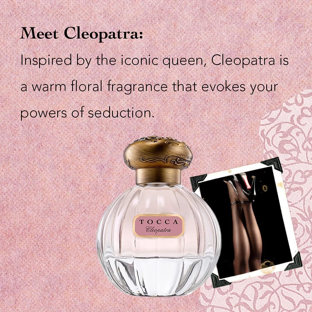 TOCCA Cleopatra Perfume Set for Women (20ml + 50ml) – Warm Floral with Grapefruit, Jasmine, Vanilla Musk