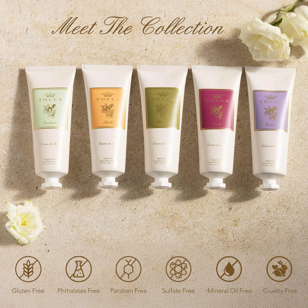 TOCCA Florence Hand Cream Luxe, 4 oz – Bergamot, Pear & Gardenia | Moisturizing, Quick-Absorbing