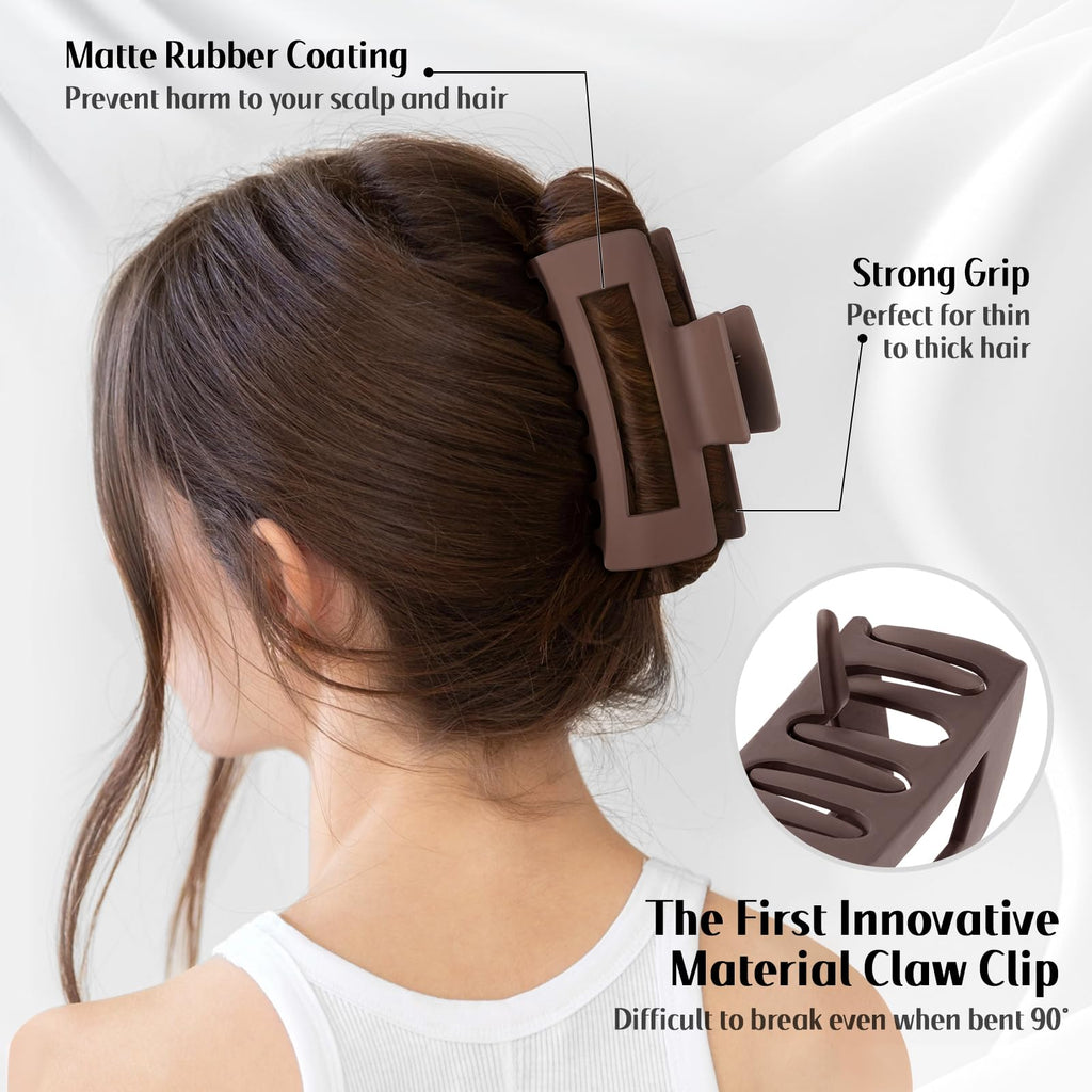 TOCESS Hair Claw Clips – Unbreakable 4 Sizes Set (8-Piece) for Thick or Thin Hair