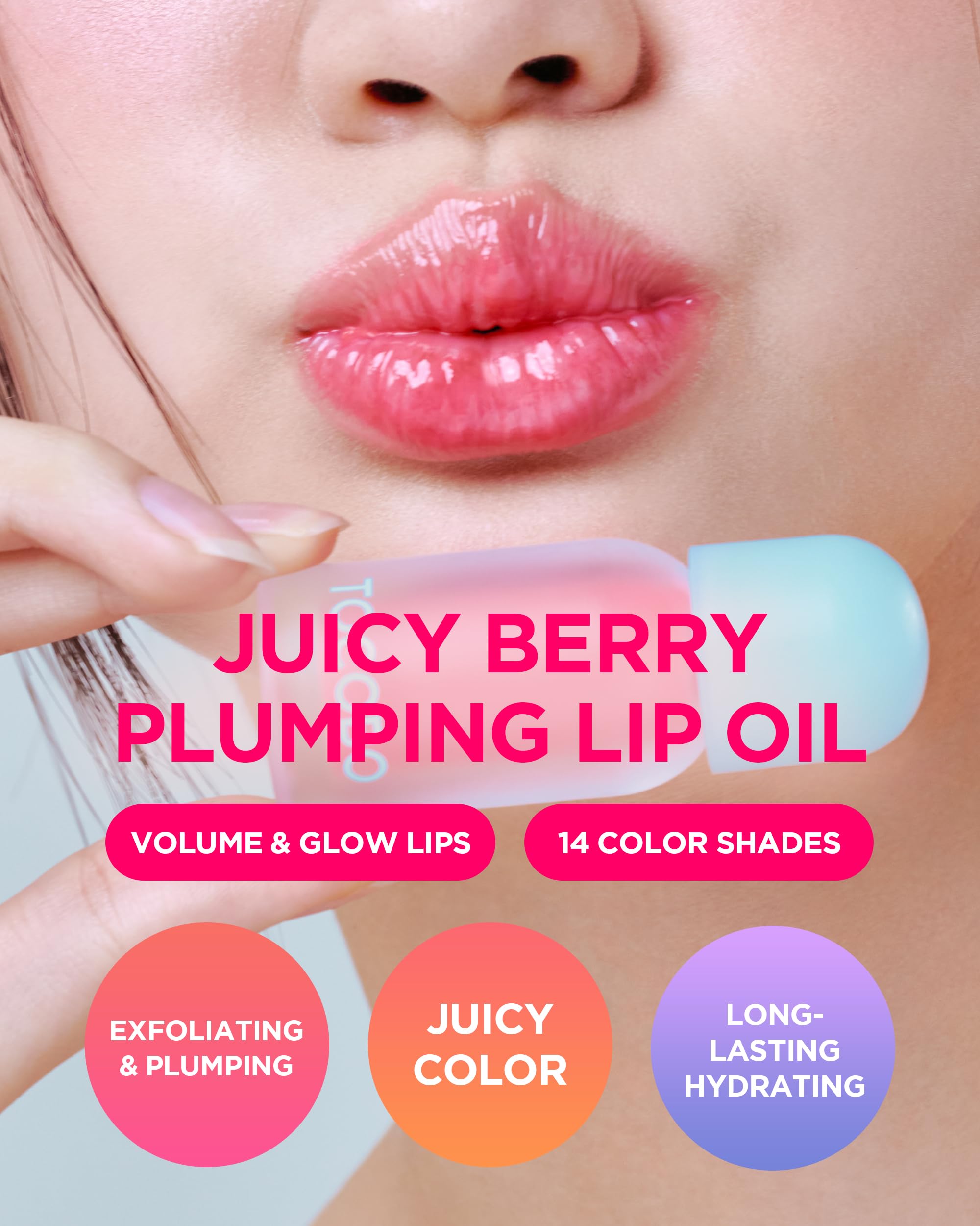TOCOBO Juicy Berry Lip Oil 18 Cozy Pink – Vegan Tinted Gloss with Volufiline™ | MLBB Shine