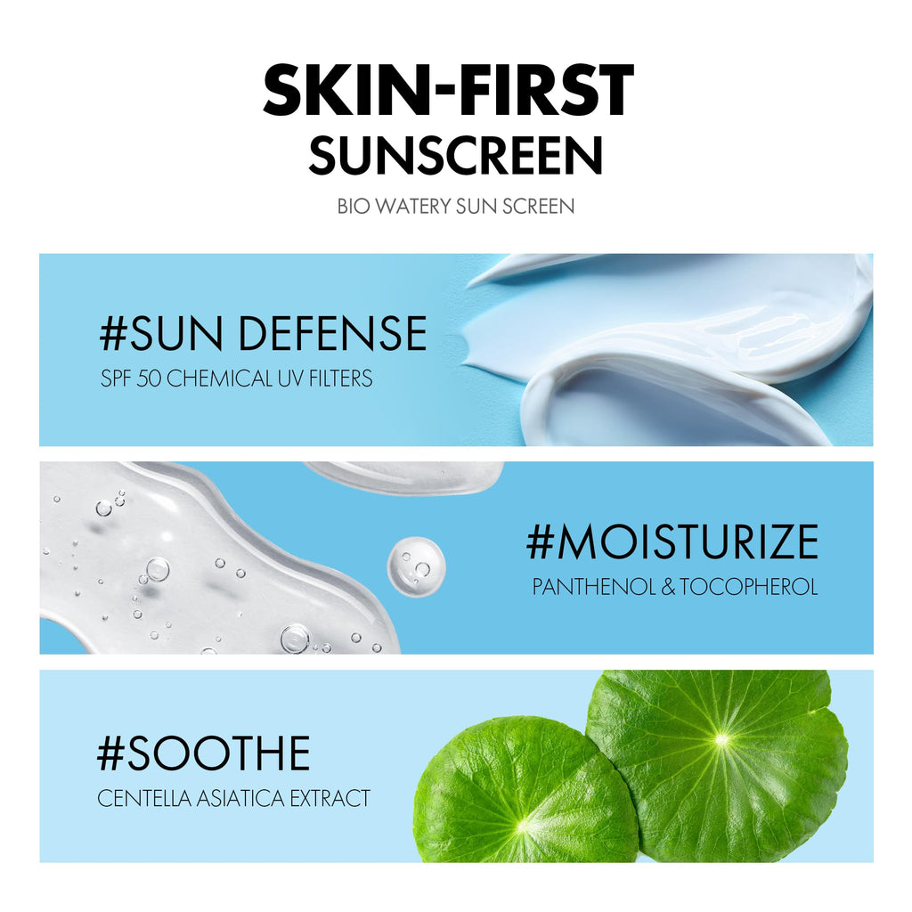 TOCOBO US Bio Watery Sunscreen SPF 50 – Lightweight Serum-Like Face Sunscreen with Hyaluronic Acid