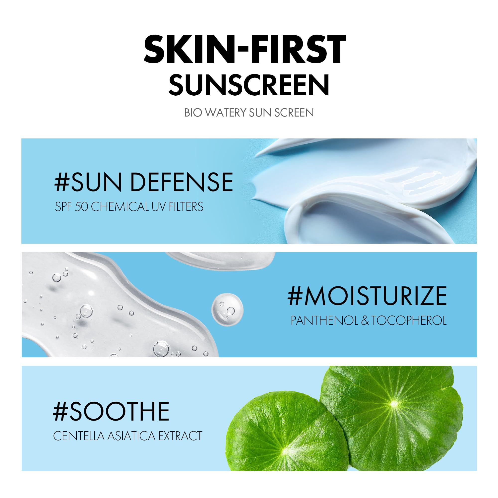 TOCOBO US Bio Watery Sunscreen SPF 50 – Lightweight Serum-Like Face Sunscreen with Hyaluronic Acid
