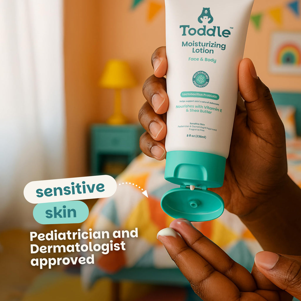 Toddle Probiotic Moisturizing Lotion for Face & Body – Fragrance-Free, Pediatrician-Approved 1.7oz Travel Size