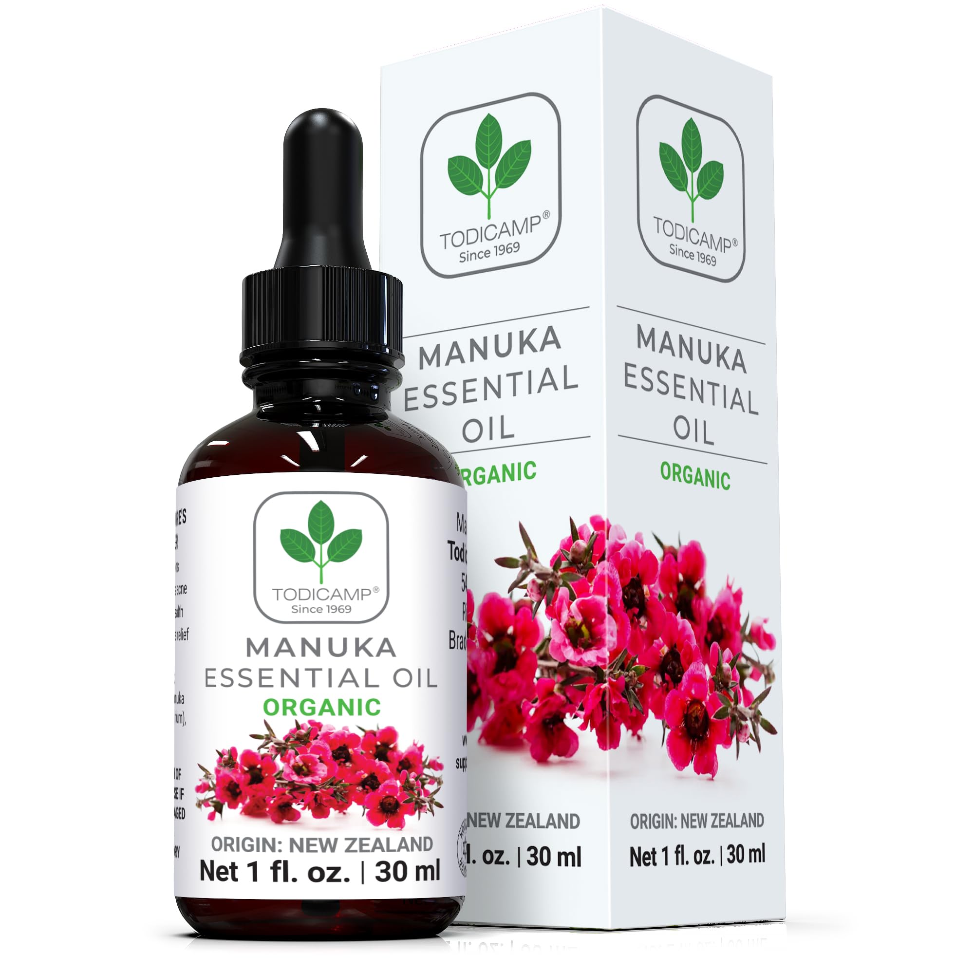 TODICAMP 100% Pure Manuka Oil from New Zealand | Therapeutic-Grade Essential Oil for Skin, Hair & Nails