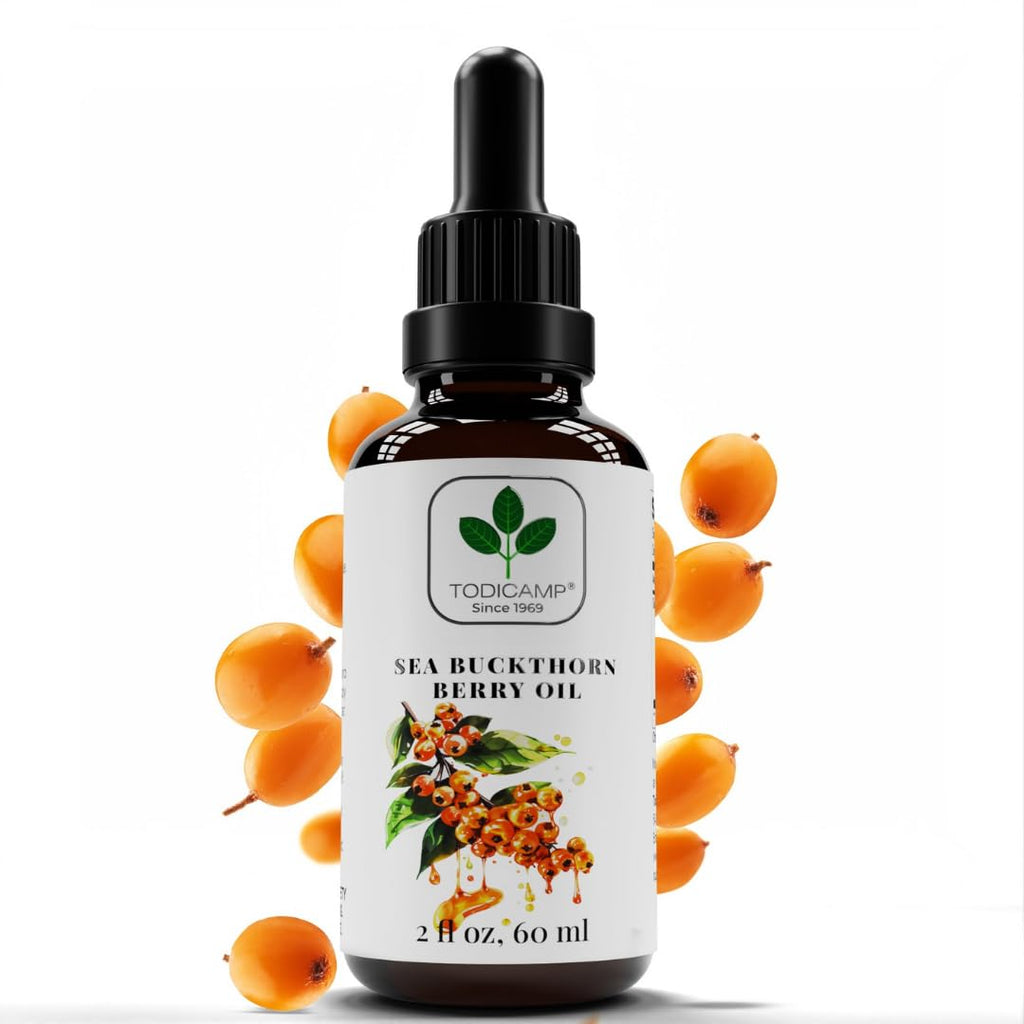 TODICAMP Sea Buckthorn Oil Organic - Cold-Pressed Seabuckthorn Oil for Skin, Digestive Wellness & Immune Support