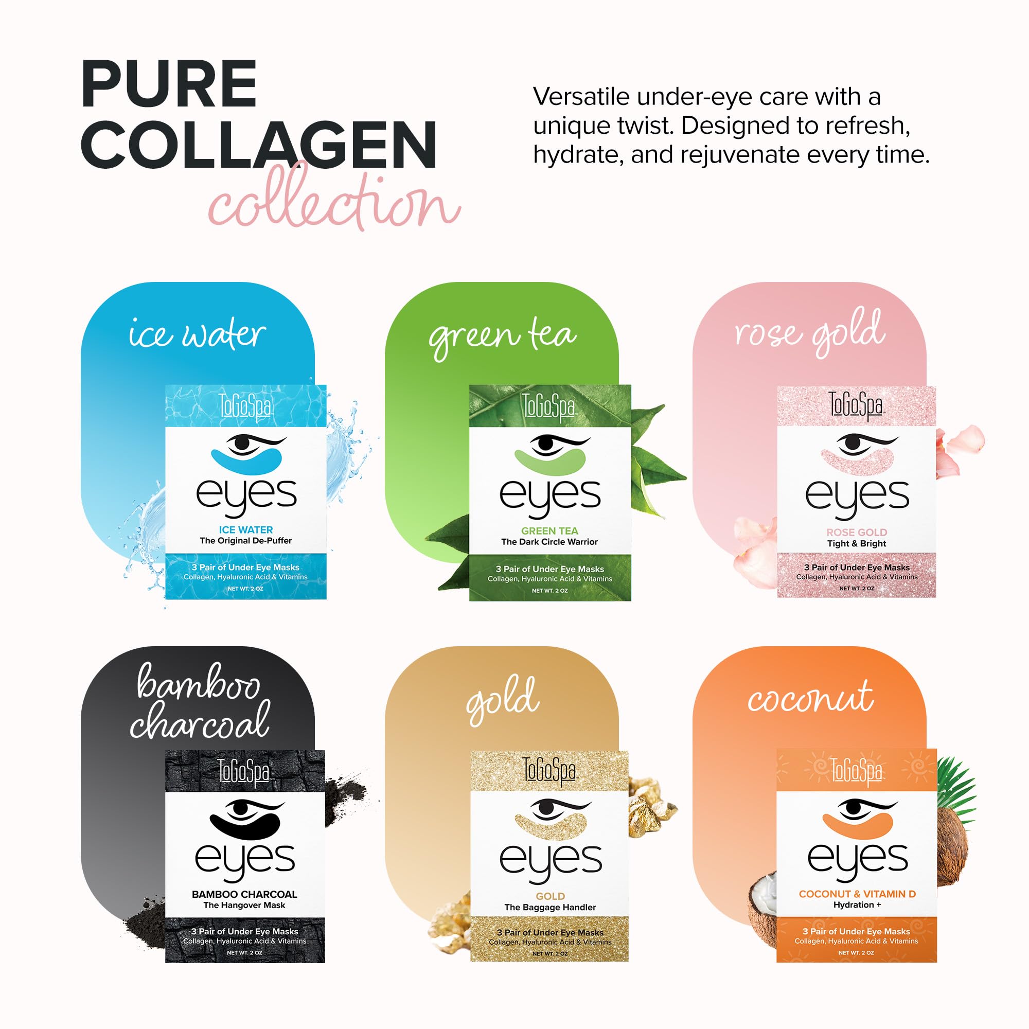 ToGoSpa Rose Gold EYES – Under Eye Repair Masks with 24k Gold