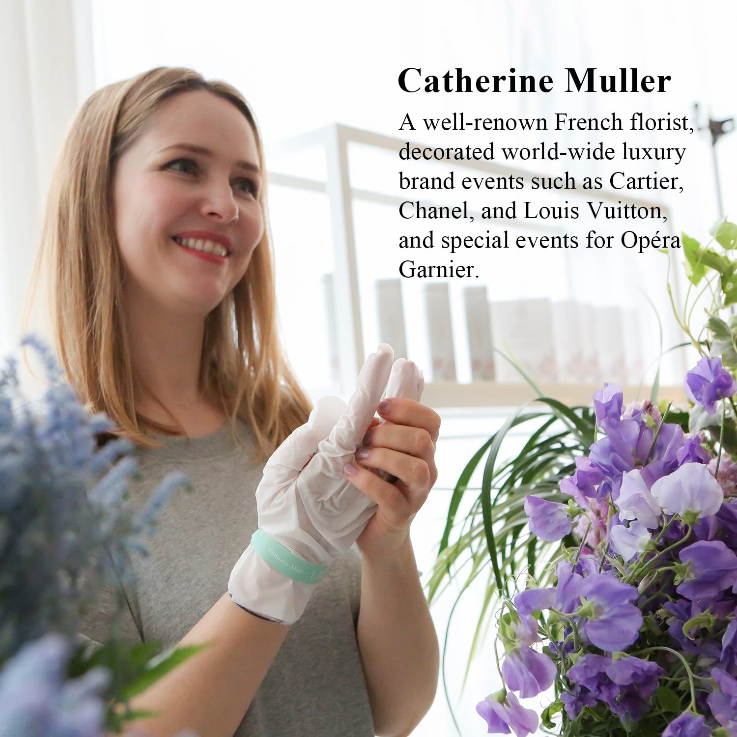 TOI:L Catherine Muller Floral Hand Mask – 8 Pairs Moisturizing Gloves with Elder Flower & CICA