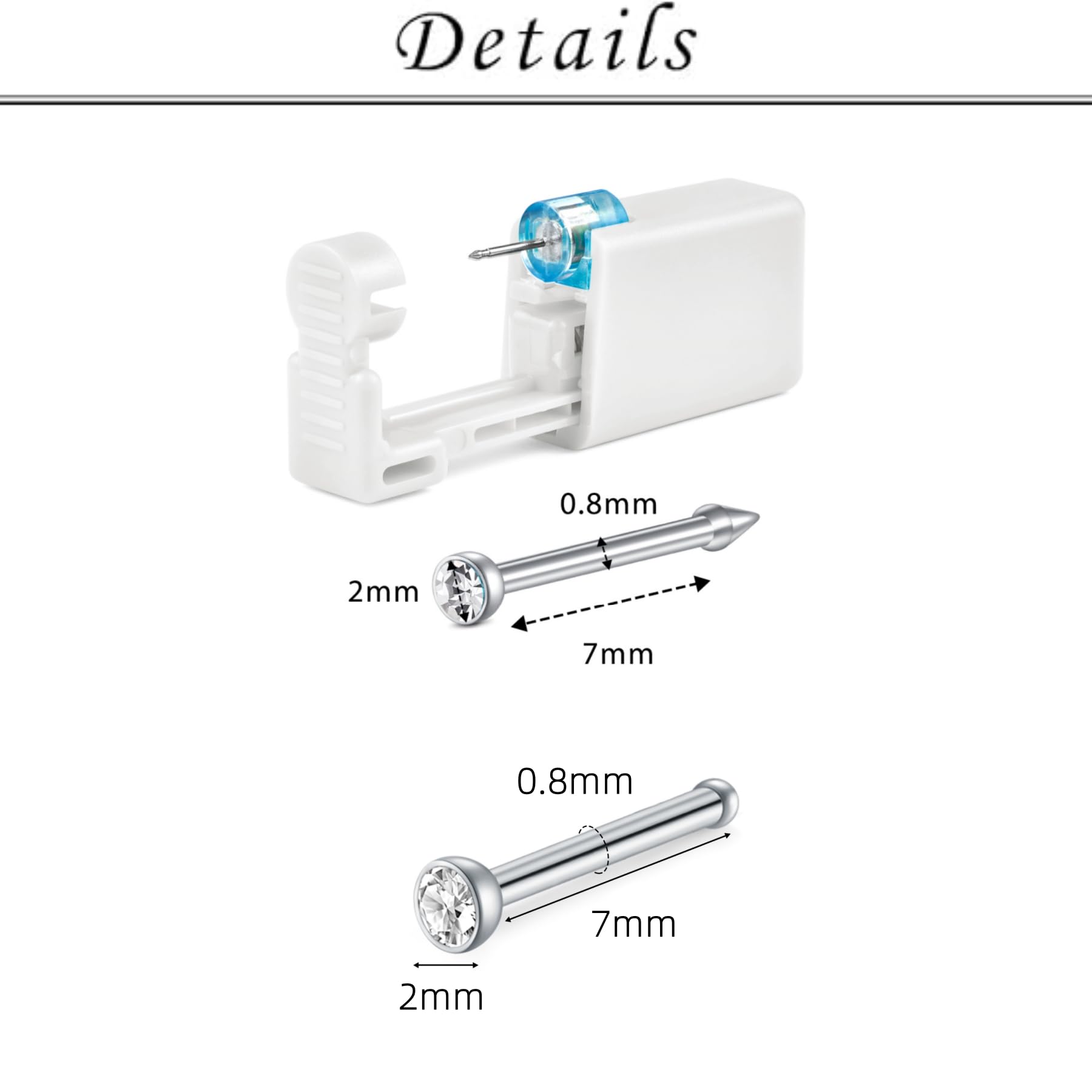 TOKRING Nose Piercing Kit – 2 Pack Self-Piercing Gun with Silver & Gold Nose Studs
