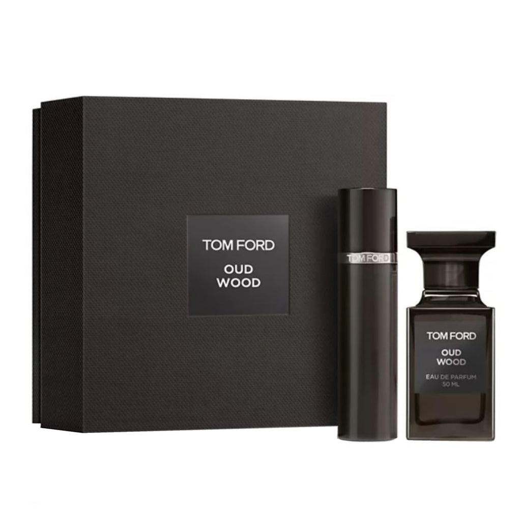 Tom Ford Oud Wood Limited Edition 2-Piece EDP Set – 10ml Travel Spray + 50ml Bottle, New in Box