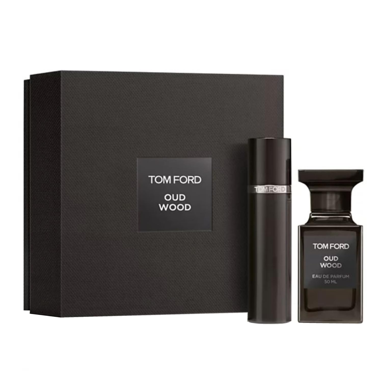 Tom Ford Oud Wood Limited Edition 2-Piece EDP Set – 10ml Travel Spray + 50ml Bottle, New in Box