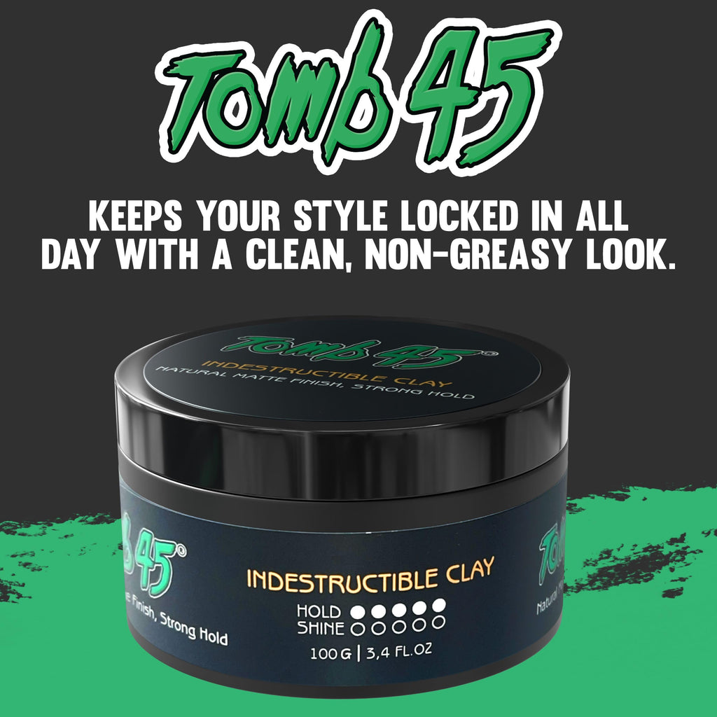 Tomb45 Indestructible Hair Clay: High Hold, Matte Finish, Water-Based
