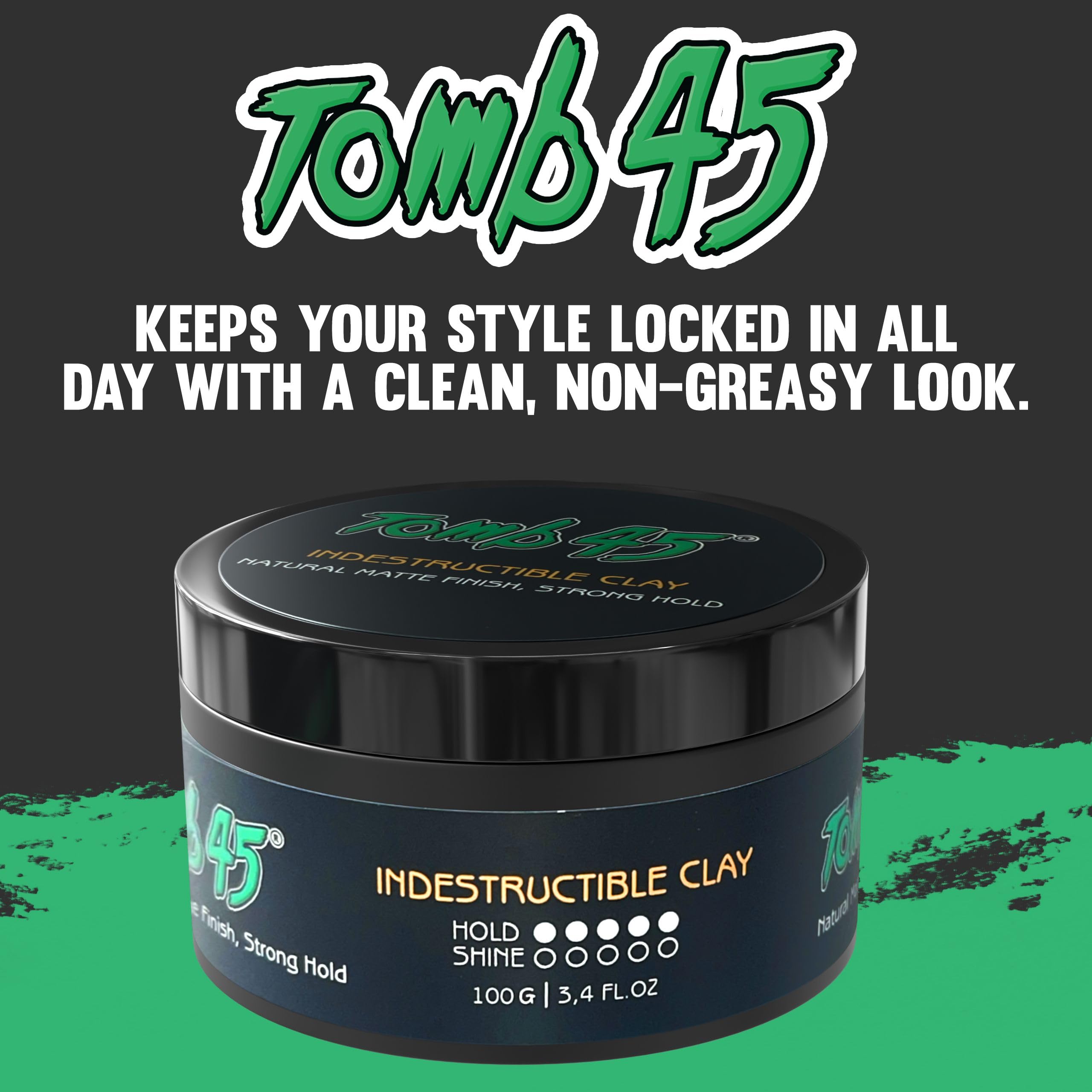 Tomb45 Indestructible Hair Clay: High Hold, Matte Finish, Water-Based