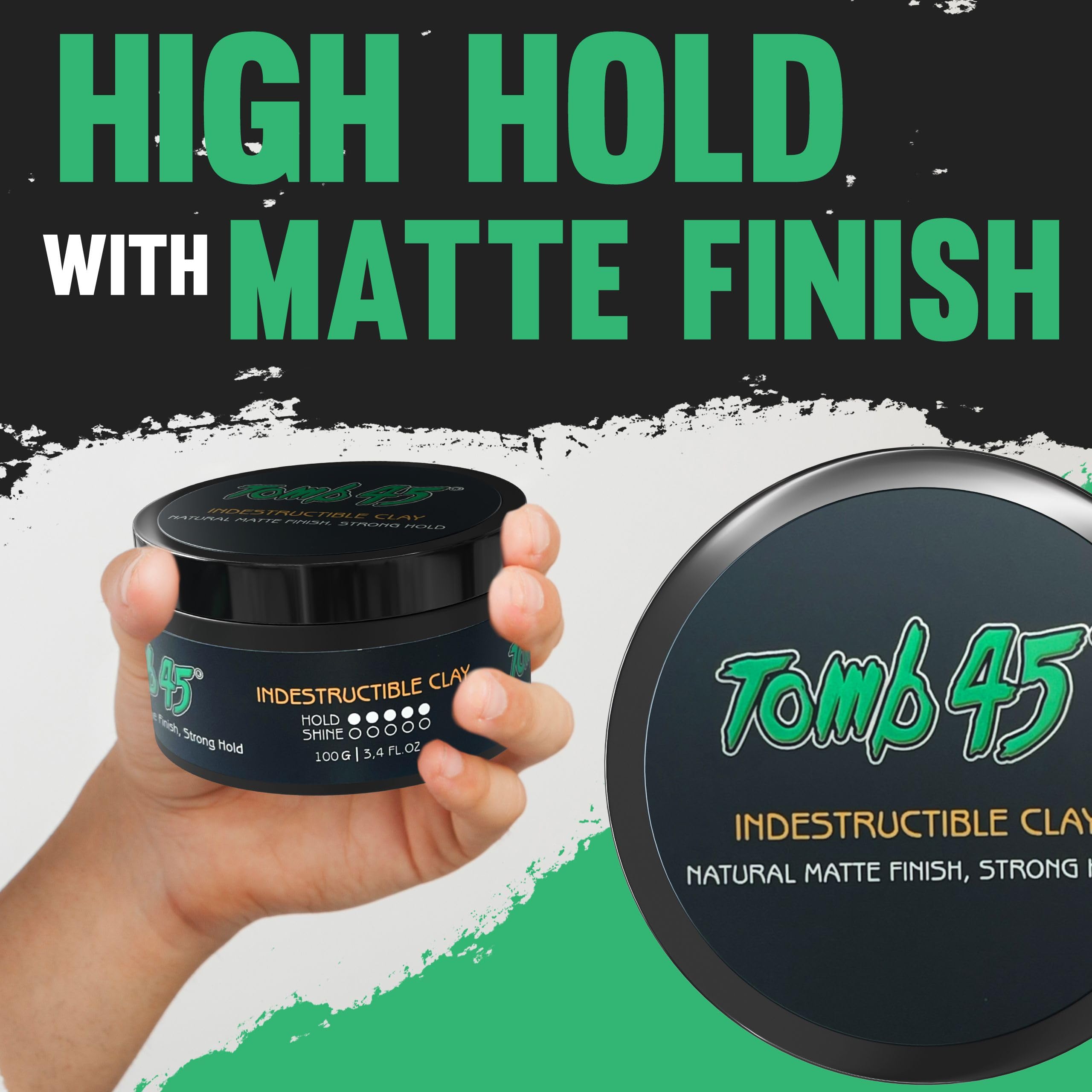 Tomb45 Indestructible Hair Clay: High Hold, Matte Finish, Water-Based