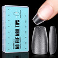 TOMICCA Short Coffin Nail Tips – 450Pcs Soft Pre-Shaped Full Cover Matte Tips