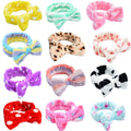 Tomolucky Direct 12pk Coral Fleece Spa Headbands – Soft Bow Makeup & Skincare