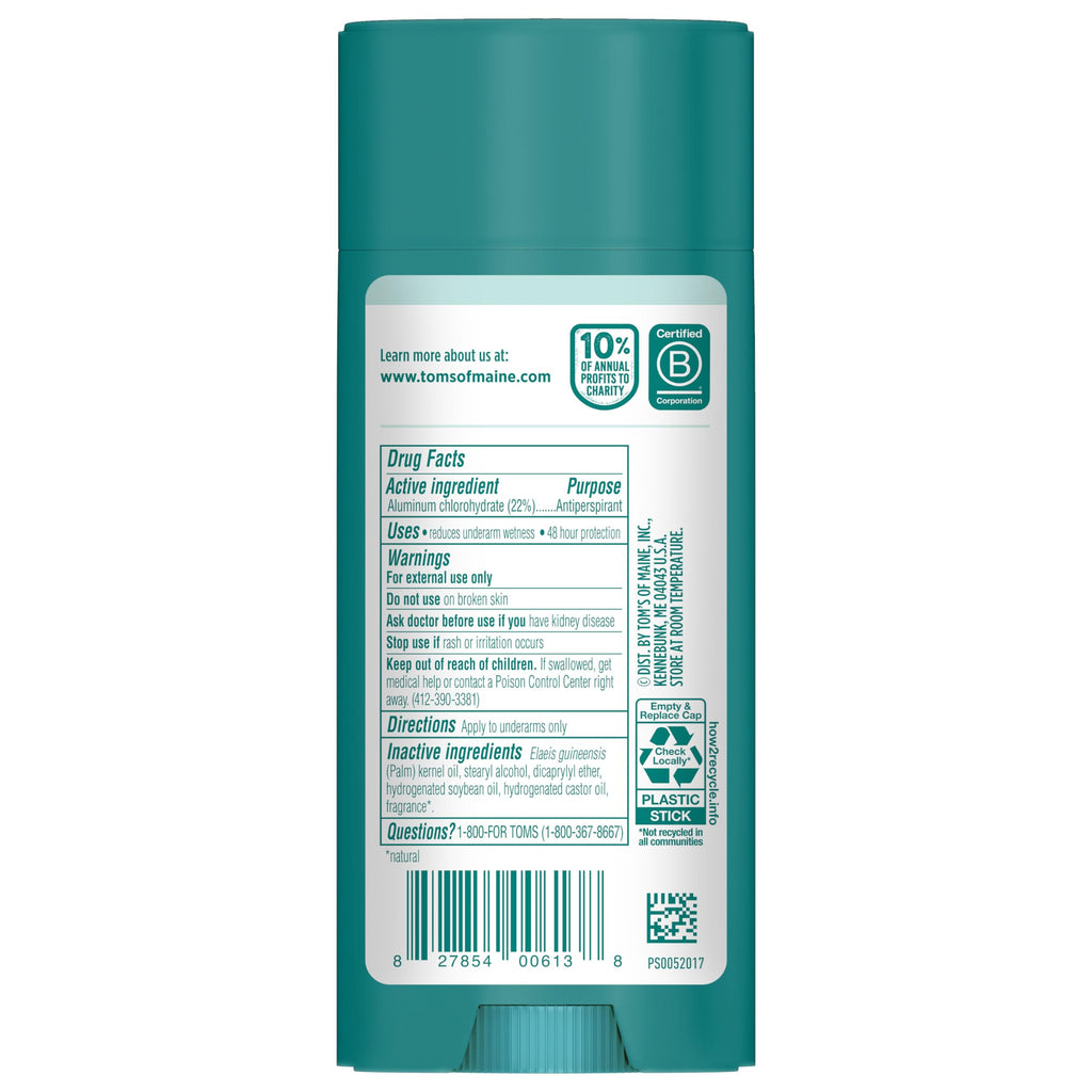 Tom’s of Maine Cucumber Aloe Antiperspirant – 48HR Protection (3.25 oz)