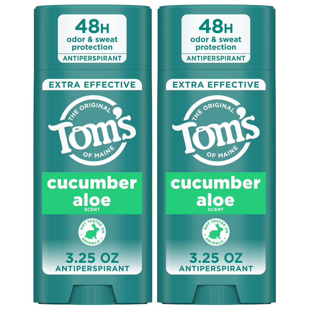 Tom’s of Maine Cucumber Aloe Antiperspirant – 2 Pack, 3.25 oz each, 48h Sweat & Odor Protection