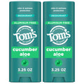 Tom's of Maine Cucumber Aloe Aluminum-Free Natural Deodorant – Goes on Clear | Odor & Wetness Protection | 3.25 oz (2 Pack)