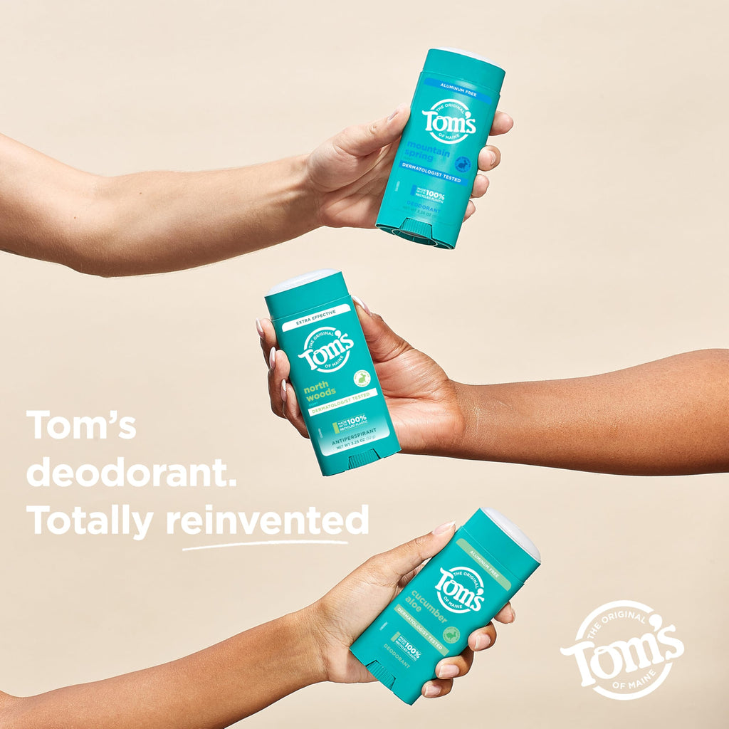 Tom's of Maine North Woods Antiperspirant Deodorant – 48H Odor & Sweat Protection, Patchouli & Lavender, 3.25 oz 2-Pack