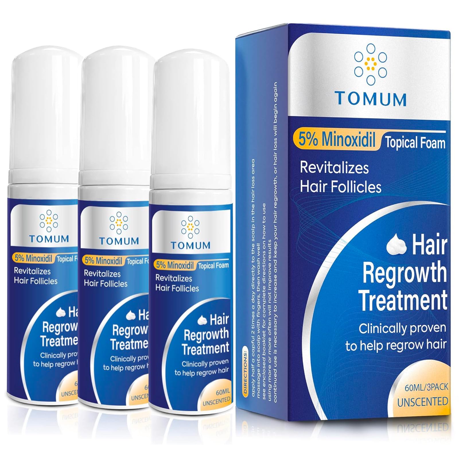 TOMUM 5% Minoxidil Foam for Men & Women – Fast-Absorbing Hair Regrowth