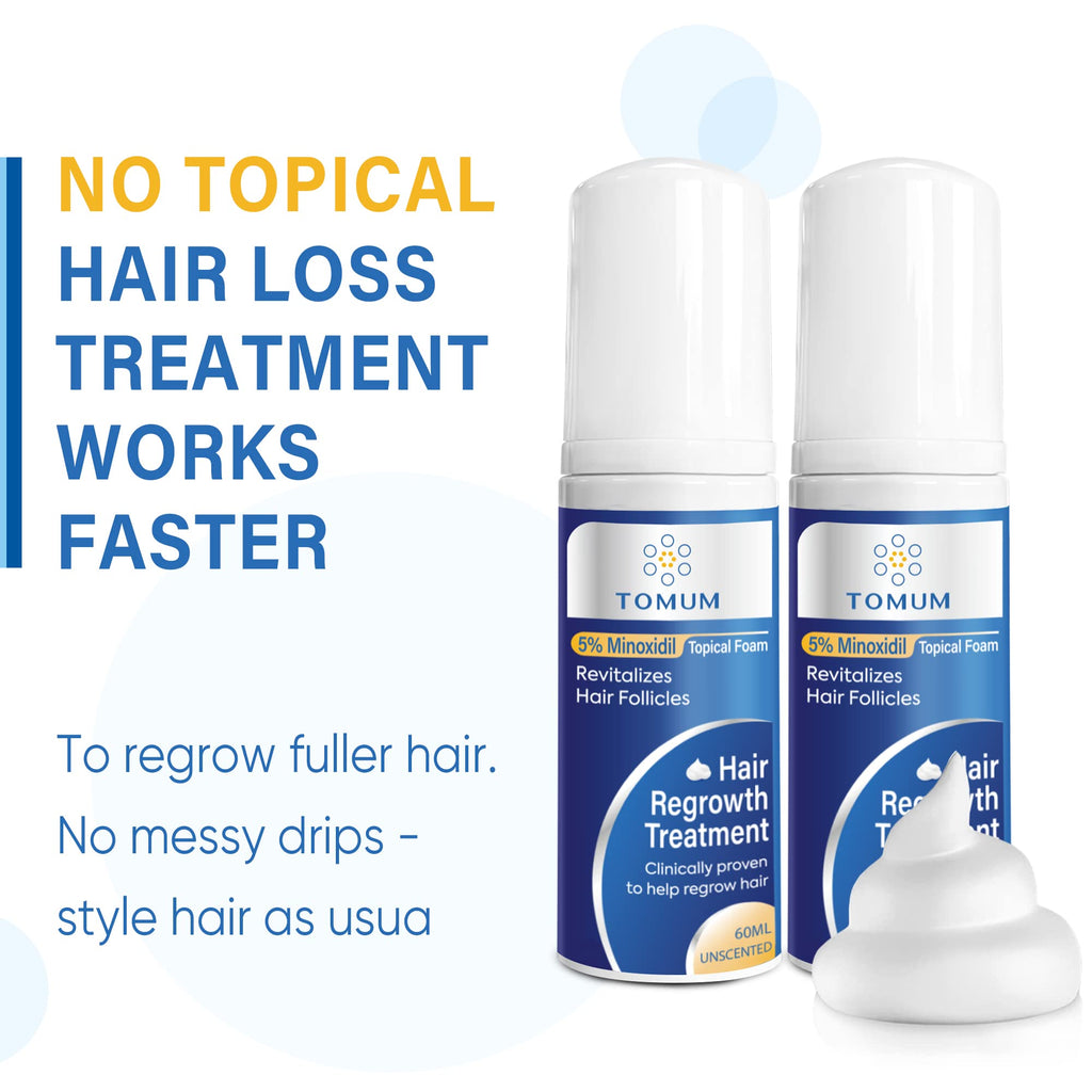 TOMUM 5% Minoxidil Foam for Men & Women – Fast-Absorbing Hair Regrowth
