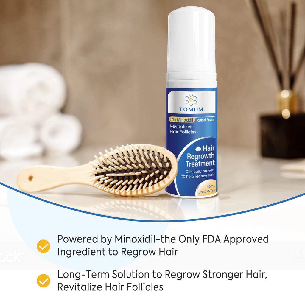 TOMUM 5% Minoxidil Foam for Men & Women – Fast-Absorbing Hair Regrowth