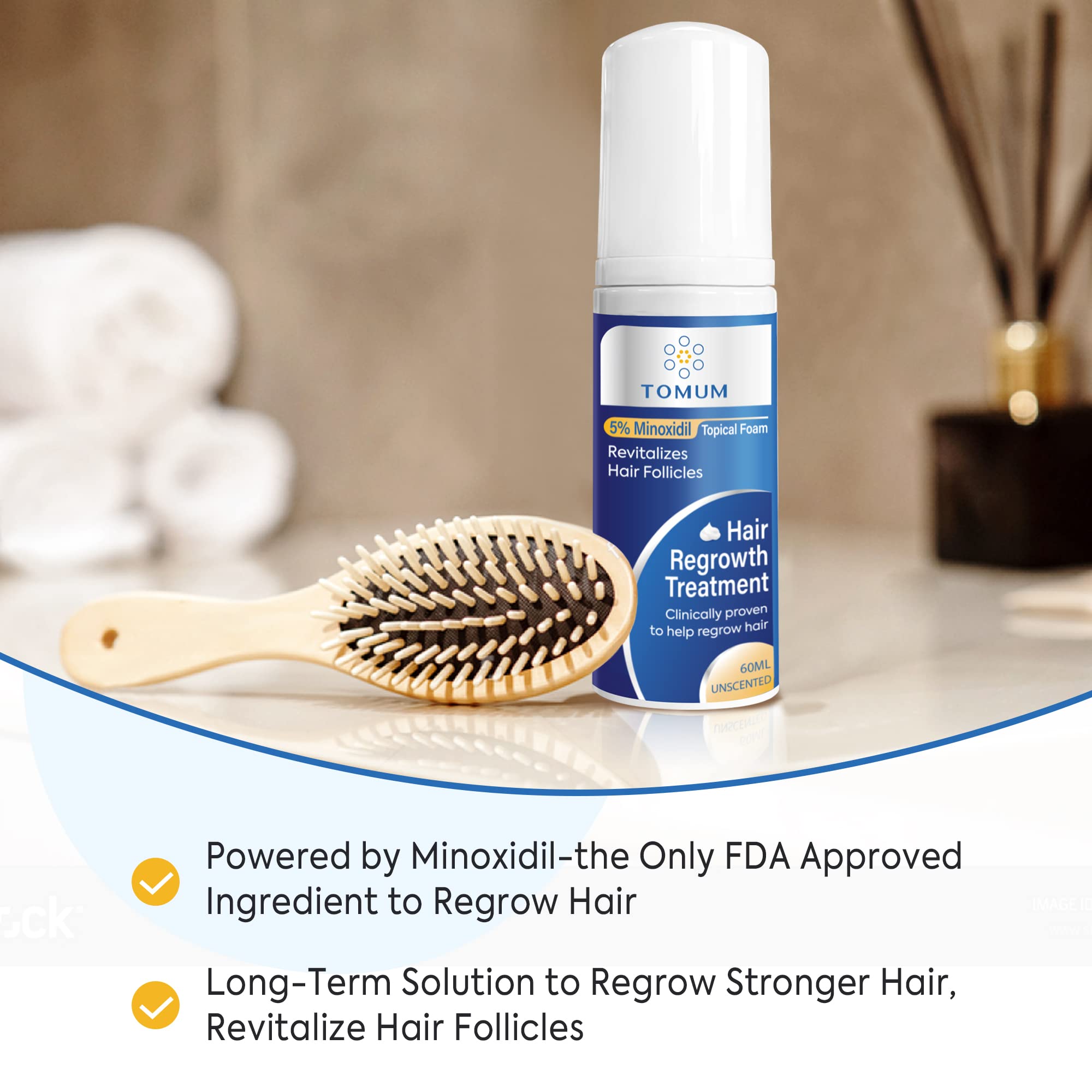 TOMUM 5% Minoxidil Foam for Men & Women – Fast-Absorbing Hair Regrowth