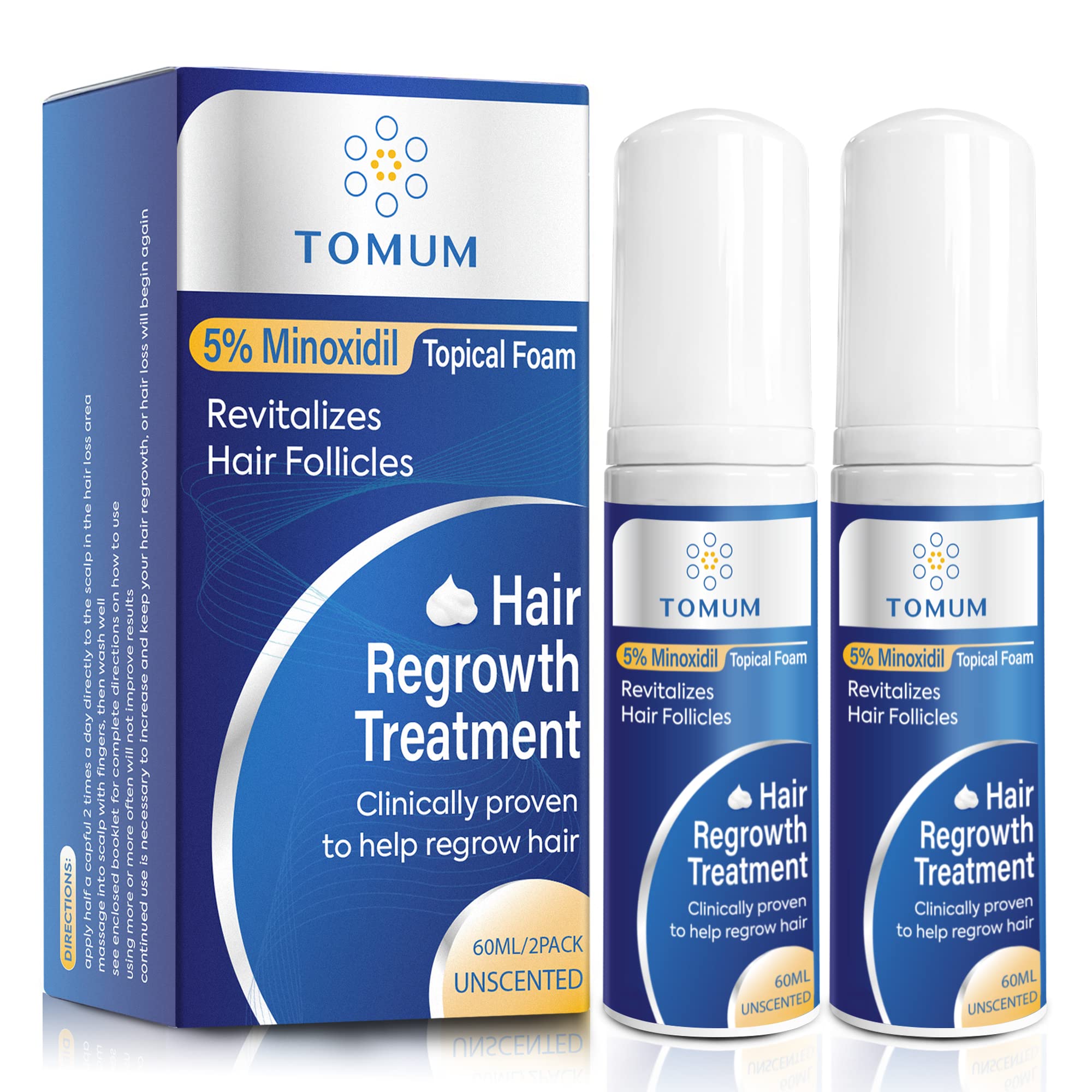 Tomum 5% Minoxidil Foam for Hair Regrowth – Fast-Absorbing, Non-Greasy, For Men & Women