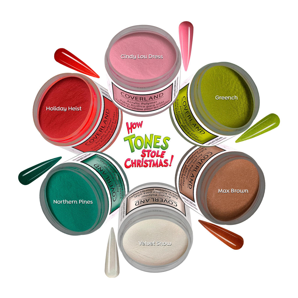 TONES Coverland Greench Acrylic Nail Powder – Limited Edition 1.5 oz for Nail Design & Masking Imperfections