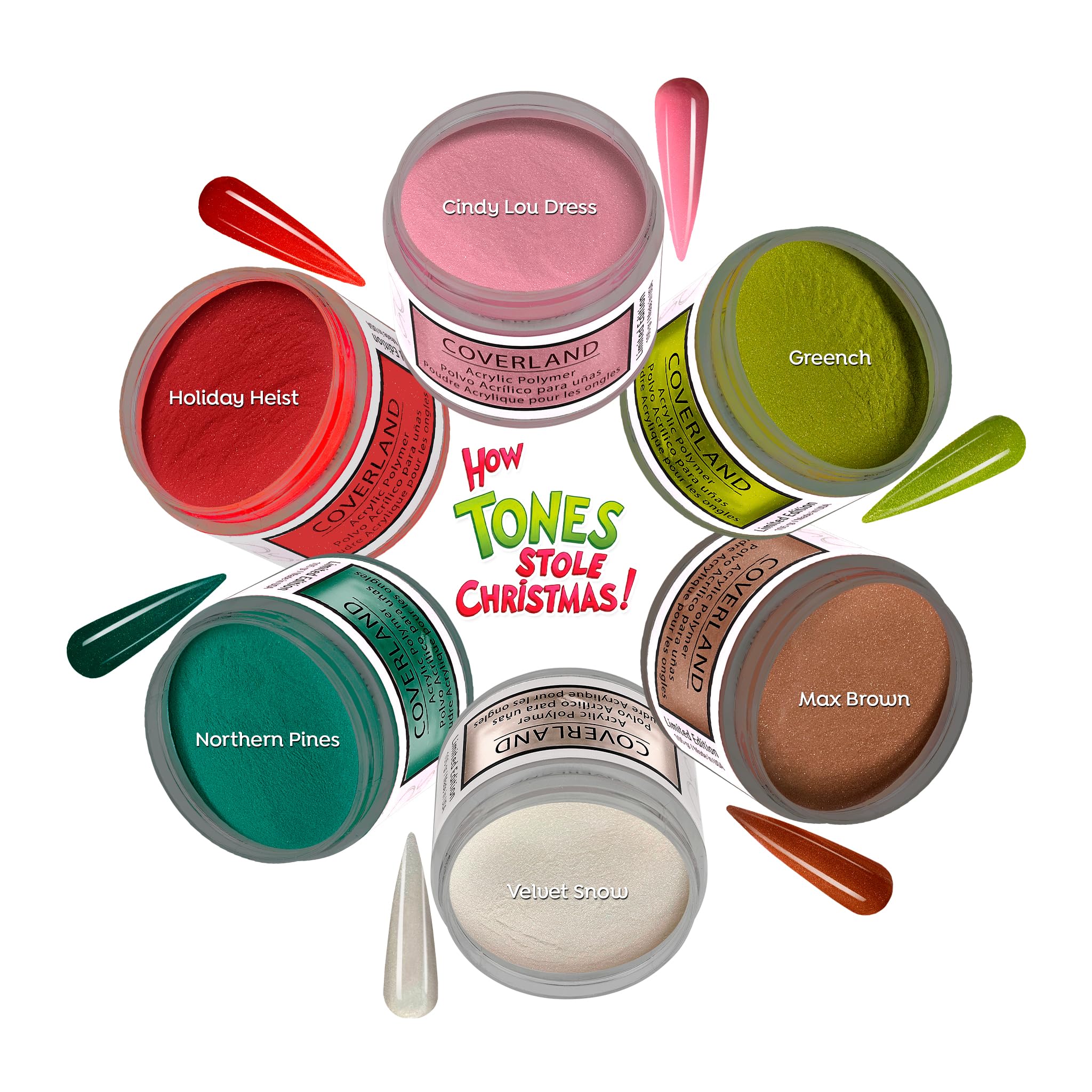 TONES Coverland Greench Acrylic Nail Powder – Limited Edition 1.5 oz for Nail Design & Masking Imperfections