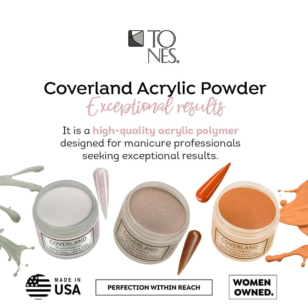 TONES Coverland Greench Acrylic Nail Powder – Limited Edition 1.5 oz for Nail Design & Masking Imperfections