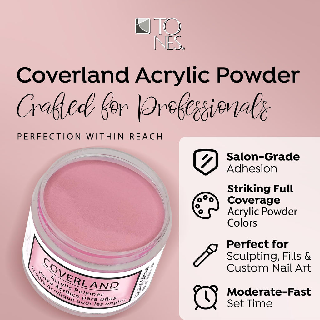 TONES Coverland Acrylic Nail Powder French Rose | Limited Edition 1.5 oz