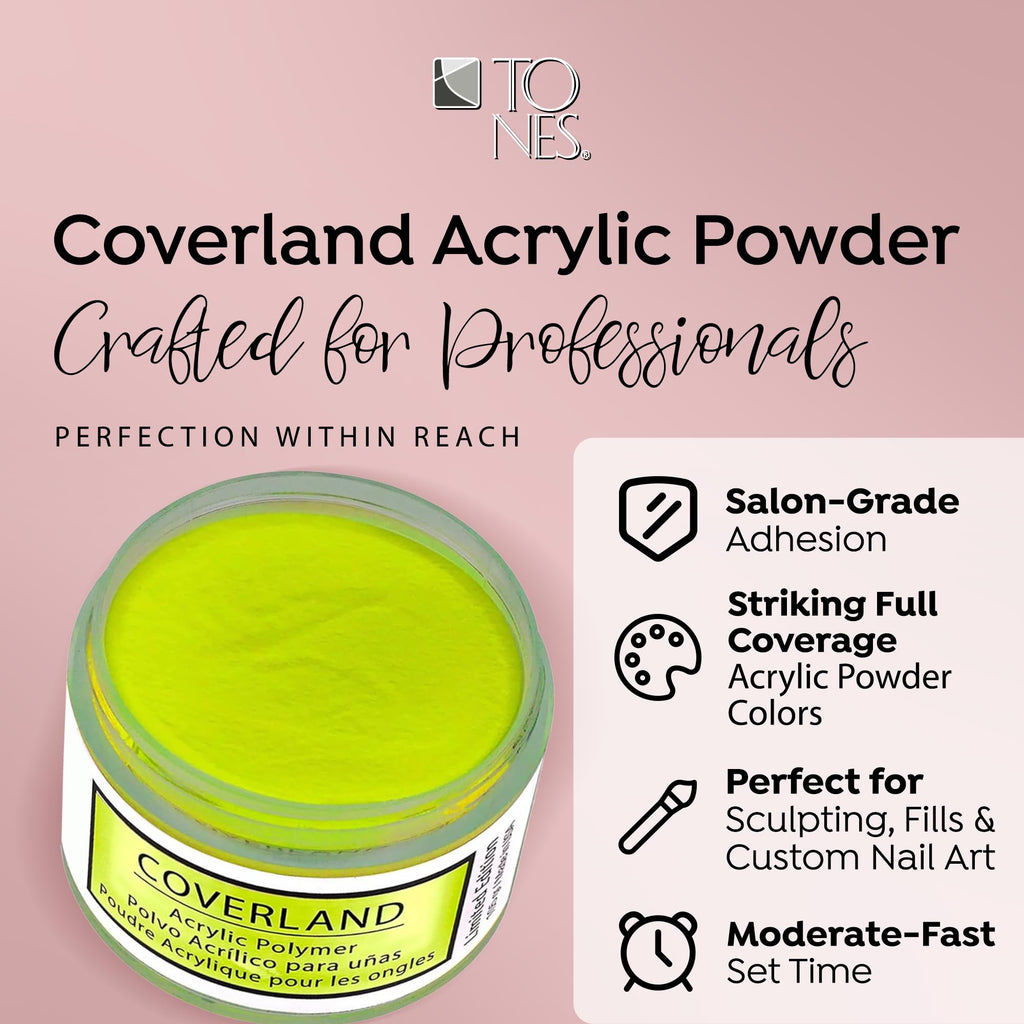 TONES Coverland Acrylic Nail Powder ‘Let's Go Party’ — Limited Edition 1.5 Oz for Nail Design & Sculpting